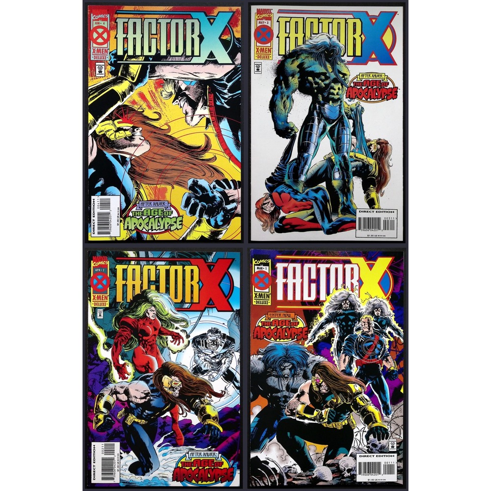 Factor X Age of‎ Apocalypse Marvel Comics Lot X-Men Deluxe 1-4 1995
